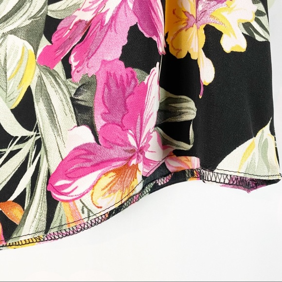 TOPSHOP Tropical Floral Off Shoulder Tie Blouse 6 - Picture 4 of 9